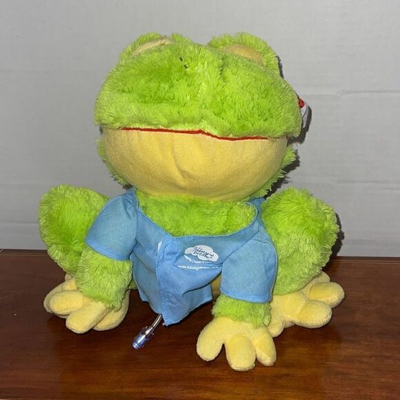 Hopper The Cancer Crusher 11” Frog Plush by Kelsey’s Dream Helping Kids in Need - Picture 1 of 16